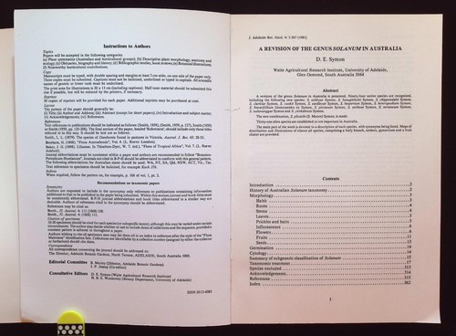 Solanum in Australia : Journal of Adelaide Botanic Gardens by D. E. Symon, 1981 - Picture 5 of 19