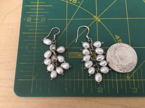 Vintage Ohrringe MARKIERT 925 STERLING SILBER Ohrhänger PERLE Schmuck Konvolut y - Bild 4 von 4