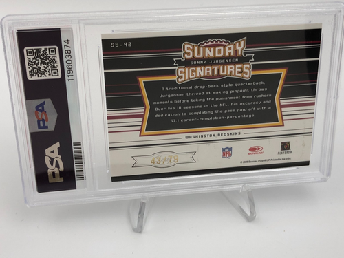 SONNY JURGENSEN AUTO Leaf R&S RARE/79 Signed NFL REDSKINS HOF graded slab PSA 7 - Picture 4 of 12