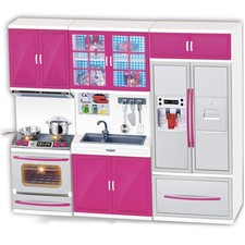 Doll Kitchen Playset for Kids, My Modern Mini Kitchen House Furniture Pretend...