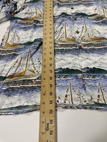 Camisa Hawaiana Reyn Spooner De Colección Para Hombre 2XL Chico Buffet Barcos Océano De Colección - Imagen 6 de 9