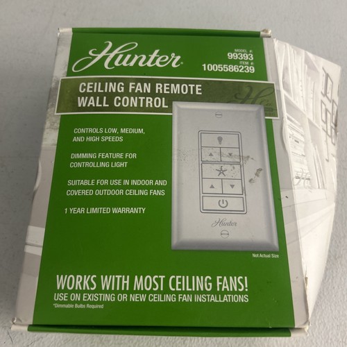 Hunter Deckenventilator Fernbedienung Wandsteuerung Wandset mit Empfänger - Weiß 99393