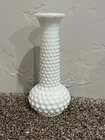 Vintage E.O. Brody Co. White Milk Glass Hobnail Bud Vase