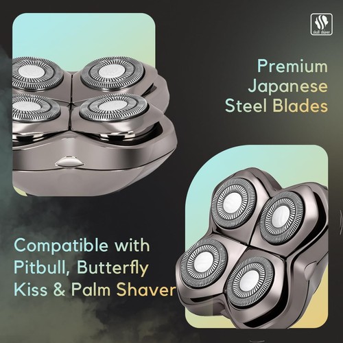 Hoja de repuesto de 4 cabezales Skull Shaver Carver PRO - para mojado y... - Imagen 8 de 10