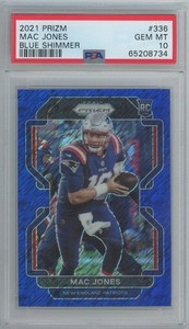 2021 Prizm MAC JONES Blue Shimmer RC Rookie /25 PSA 10