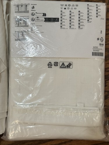 Juego/2 Cortinas Ikea RITVA con Respaldos 57x118" (4 Paneles) Invierno Blanco NUEVO - Imagen 6 de 8