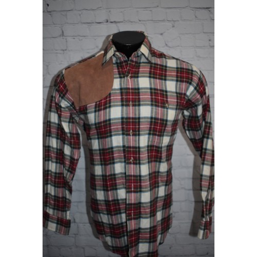 Camisa vintage Abercrombie & Fitch para hombre talla mediana imitación cuero almohadilla para el hombro - Imagen 2 de 9