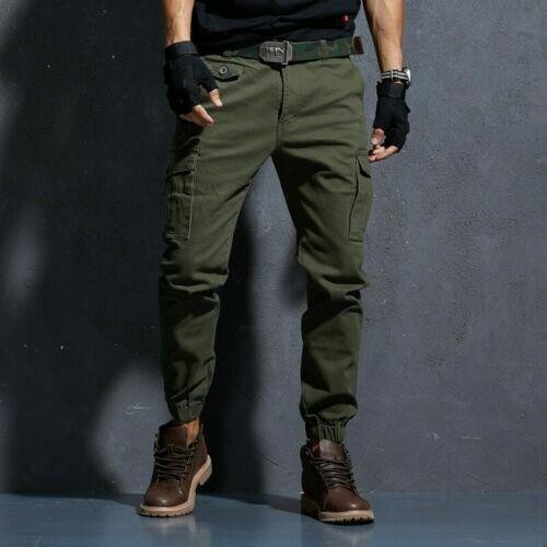Pantalones de carga con bolsillos de algodón para hombre Pantalones de escalada ajustados Exterior Primavera Otoño - Imagen 9 de 10