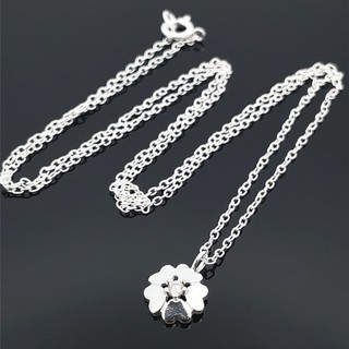 KETTE & "BLUMEN" ANHÄNGER AUS 925/ SILBER MIT ZIRKONIA SCHMUCKJAGD