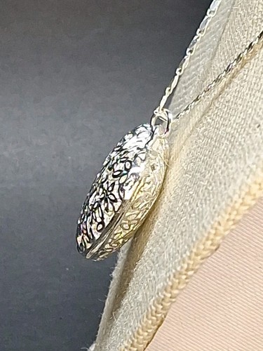 Vintage Heart Necklace and Earrings Bubble 15" Hanging Chain Mother's Daughters - Picture 9 of 9