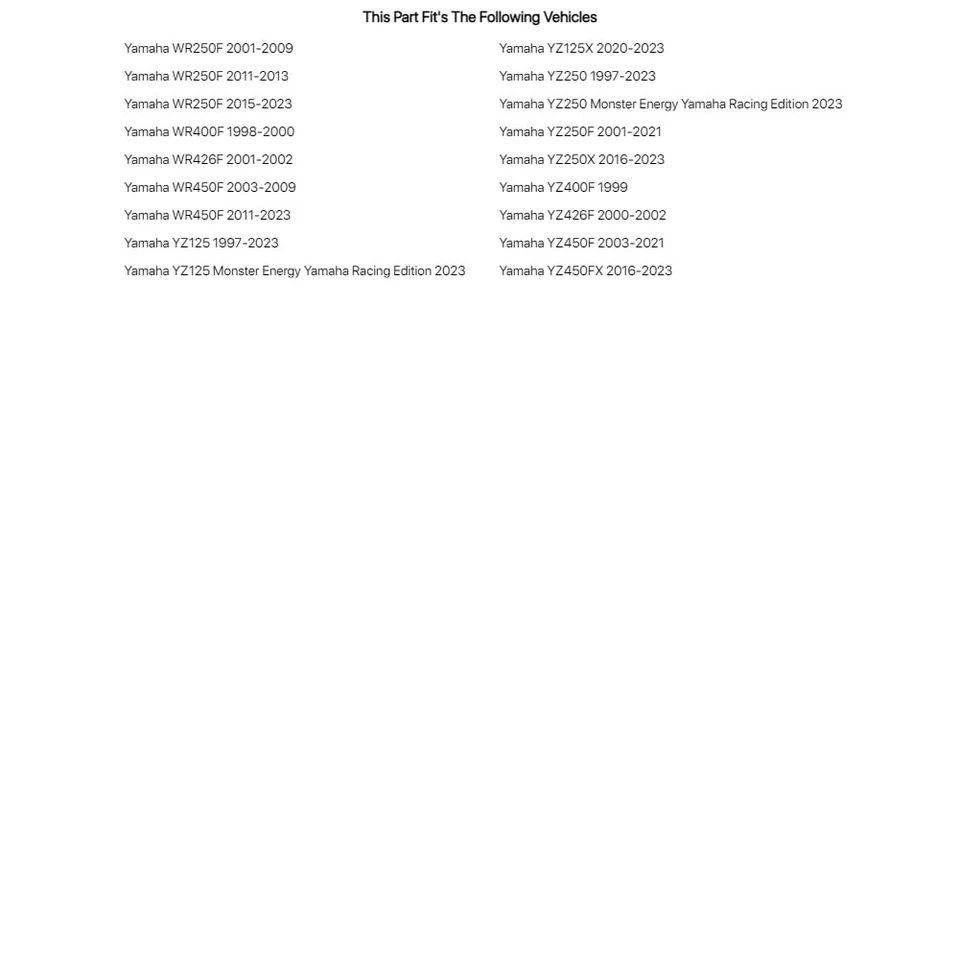 Kit Radios Moto Tusk - Traseros 19" Para YAMAHA YZ250F 2001-2021 Foto 3 de 4