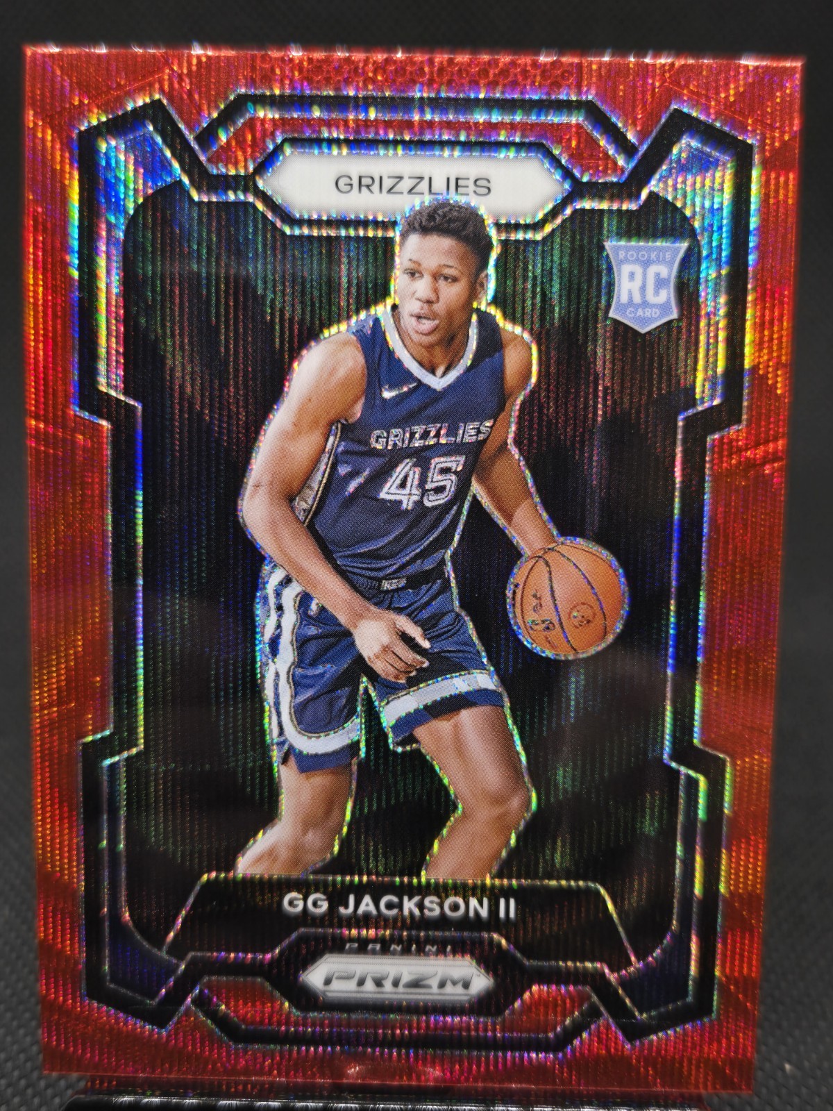 2023-24 Prizm GG Jackson II RC Prizms Ruby Wave Rookie #179 Grizzlies