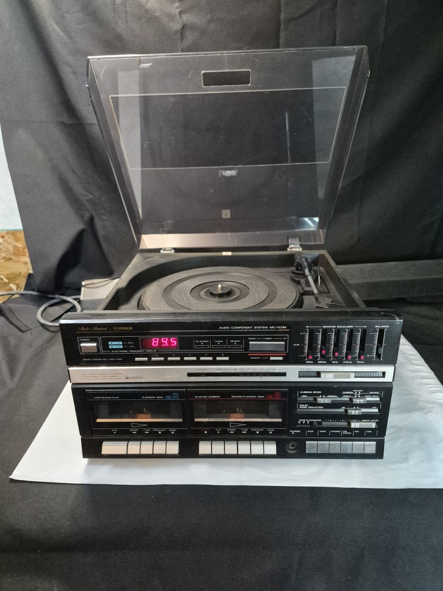 レトロ FM STEREO AM KYOCERA SR-1200 未使用品 Fisher MC-723 BK AM/FM Stereo Turntable Dual Cassette Record
