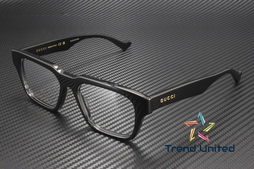 GUCCI GG0963O 001 Rectangular Squared Black Demo Lens 53 mm Men's Eyeglasses