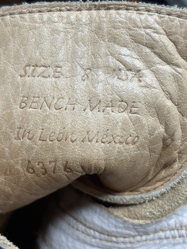 Gently Worn Bed Stu Veronica Cracked White Distressed Leather Rear Lace Boots 8 - Picture 6 of 10