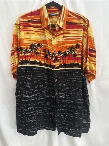 Sunset Over A Black Ocean Hawaiian Shirt Size XL