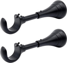 Curtain Rod Brackets for Wall, 6 inch Curtain Rod Brackets 3/4 to 1 inch, 2 pcs