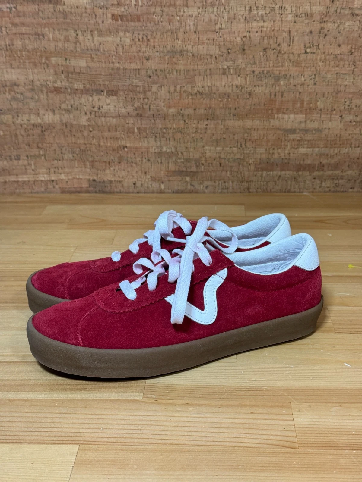 Vans Sport Sneakers basse in camoscio testurizzato rosso scarpe stringate uomo 5 5