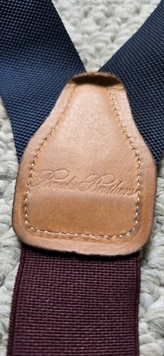 Tirantes tirantes vintage para hombre Brooks Brothers granate y azul marino - Imagen 3 de 3