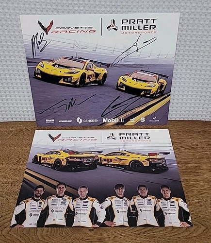 CORVETTE RACING PRATT MILLER IMSA HERO CARD autographed Indy 2025 #'s3,4