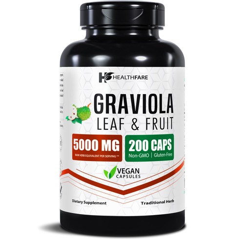 Graviola Capsules Leaf and Fruit Extract 5000mg | 200 Capsules | High Potency - Picture 1 of 8