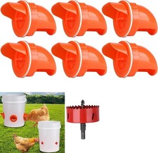 DIY 6 Automatic Chicken Feeder Rain Proof No Waste Poultry Feeder with Holesaw