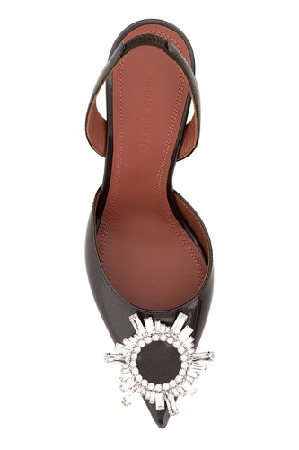 AMINA MUADDI Begum Rhinestone Jewel Chocolate Brown 95mm Heel Pumps New - Picture 4 of 5