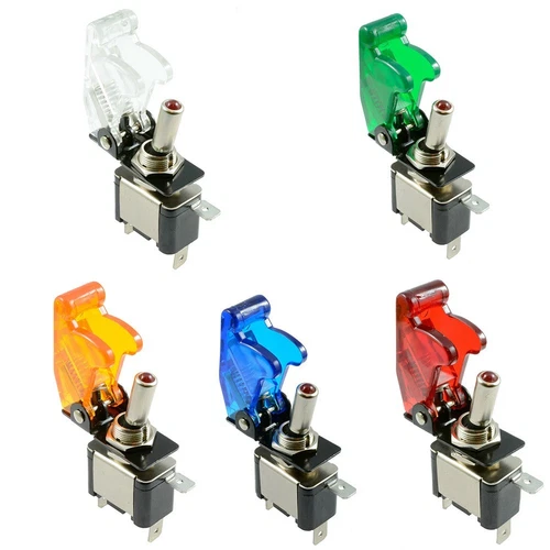 Práctico interruptor de palanca con tablero estilo misil 1 pieza 12V DC 20A