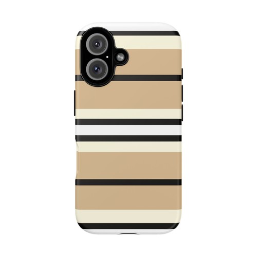 SHSD Tough Phone Case, Apple iphone Galaxy Pixel, Tan Black White Cream Stripes - Picture 22 of 229