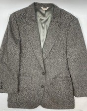 DELLAPENNA 100 Pure Wool Sport Coat Blazer USA MADE Vintage Satin Lined 44R