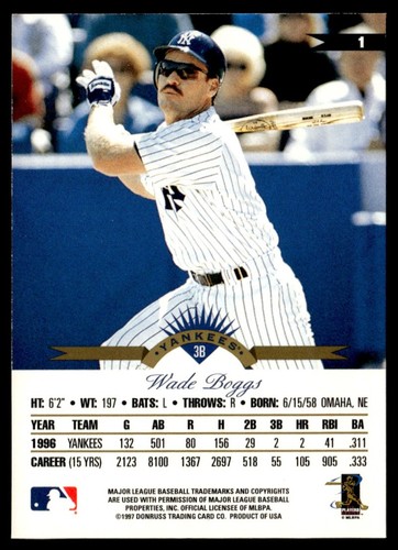 1997 Leaf Fractal Matrix Wade Boggs #1 - Picture 2 of 2