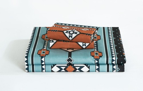 5-teiliges Southwestern Cowboy Rodeo Laken Set Split King Size - Mehrfarbig Blau... - Bild 9 von 9