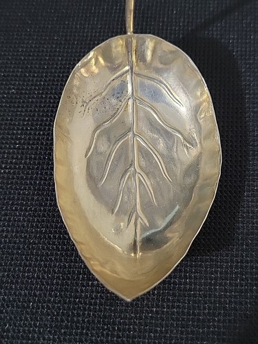 Antiguo plato inusual en forma de hoja Webster & Co. plata de ley - Imagen 10 de 16