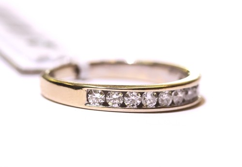 14k White Gold 0.50ct SI2 H Round diamond channel wedding band ring 3.0g - Picture 3 of 6