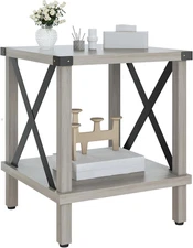 Large End Table Farmhouse Side Table Industrial Style Sofa Table Metal X Accent 