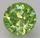 0.55 Carat Lemon Green VS1 Round Brilliant Natural Enhanced Diamond 5.08mm VIDEO