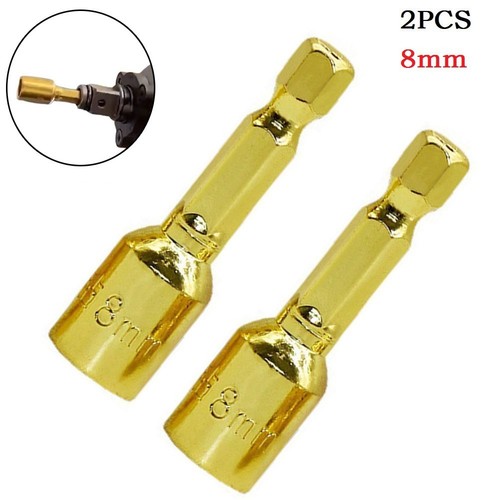 2pcs 8mm Magnetic Nut Screwdriver Replacement Part Drill Shank Driver Adapter - Picture 2 of 12
