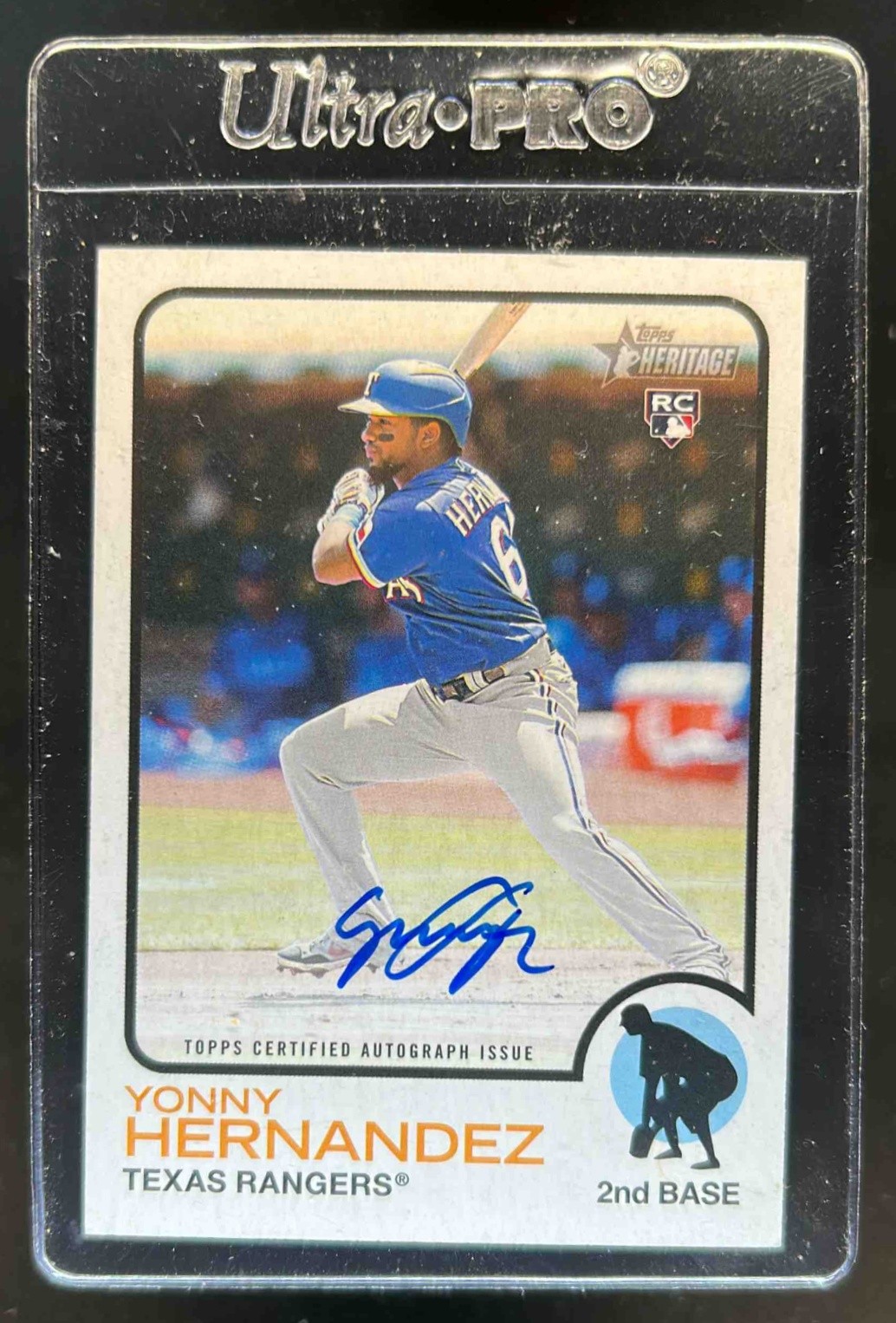 2022 Topps Heritage Yonny Hernandez Real One Auto RC Rookie #ROA-YH Rangers