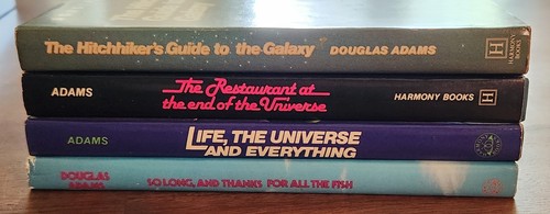 Douglas Adams The Hitchhiker's Guide To The Galaxy 4 Book Series Book Club Ed - Picture 2 of 20