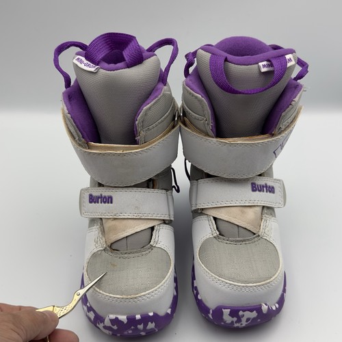 Burton Kids Mini Grom Snowboard Boots White Purple 11C Snow boots - Picture 8 of 10