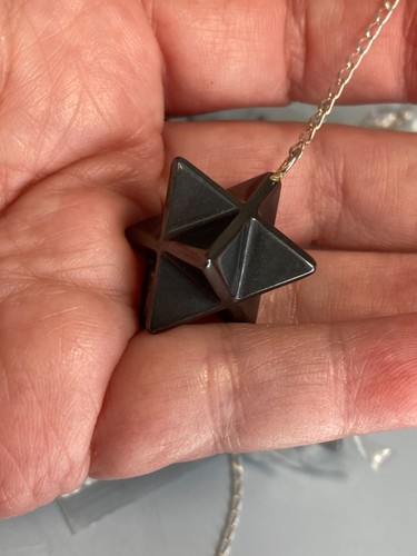 Bulk Merkabah Pendulum Lot of 14 there are 10 Hematite & 4 Mixed Gemstones NOS - Picture 2 of 4