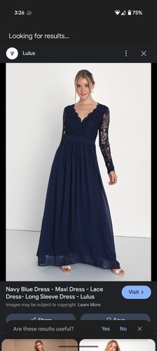 LuLus Maxi Dress M Blue Awaken My Love Long Sleeve Lace Open Back Banded Lined - Picture 11 of 13