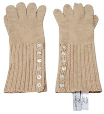 Precious Fibers Cashmere Women's Winter Gloves Brown W/ Buttons