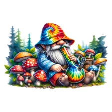 Weatherproof Hippie Gnome Window Decal Fun Vinyl Sticker Hippie Decor