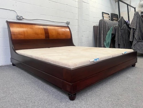 AND SO TO BED LONDON CEZANNE SOCLE WOODEN SLEIGH BED & VI SPRING BASE SUPERKING - Picture 5 of 15