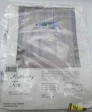 Lorraine Home Fashions Flutterby Tier Pair Tailored Valance 60" X 12" NIP NOS