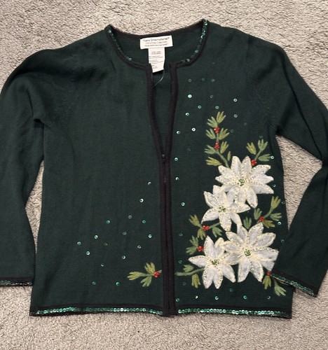 Schneeflocken Pullover Tiara International Christmas Collection Gr. XL Winter Reißverschluss