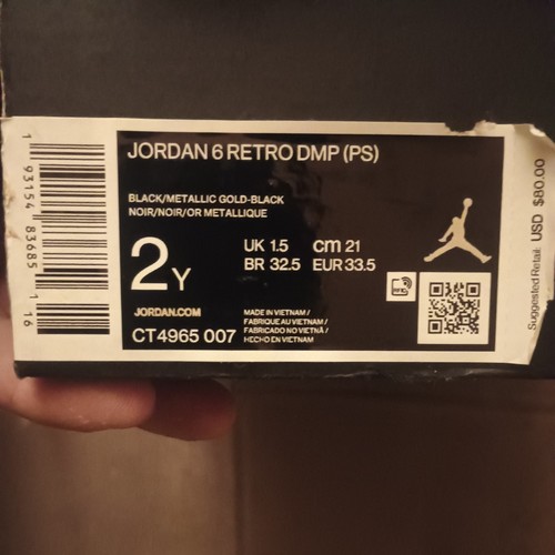 Nike Air Jordan 6 Retro VI DMP Defining Moments CT4964-007 Size Youth Boys 2Y - 第 8/10 張圖片