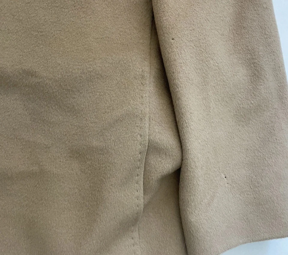 Cinzia Rocca Angora Wool Coat Long Tan Womens Long Sleeve Vintage - Image 4 of 4