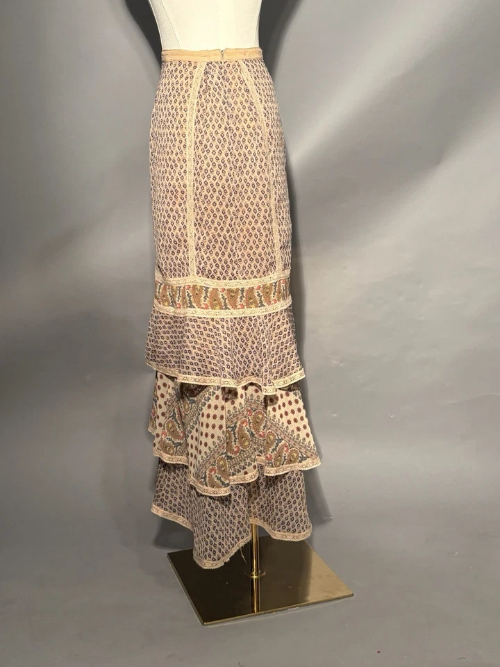 Vintage Style 2000s Y2K Free People XS Small Floral Paisley Skirt Boho Hippie - Image 2 of 4